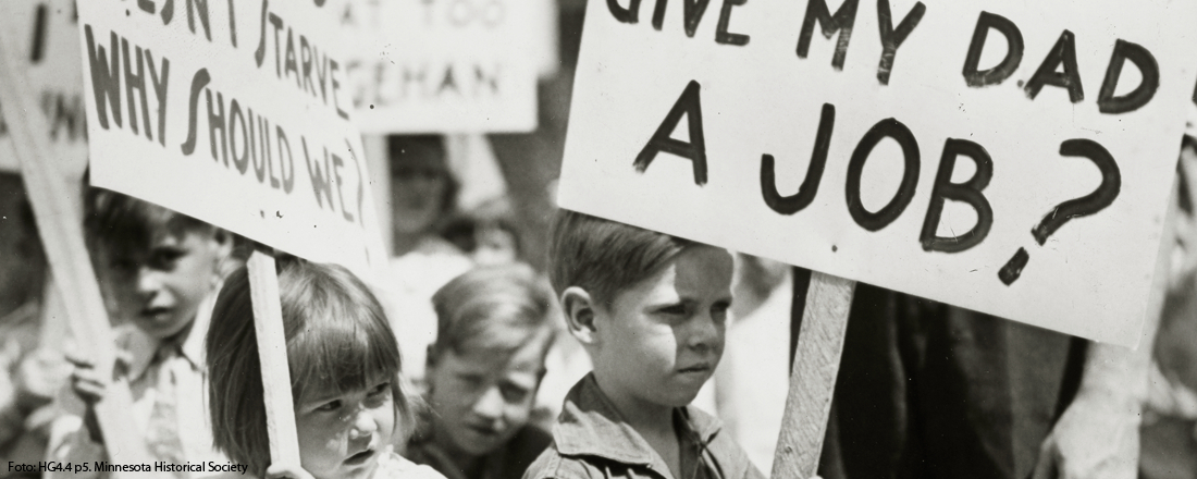 Children Holding Signs During the Great Depression, St. Paul 1937. Minnesota Historical Society;